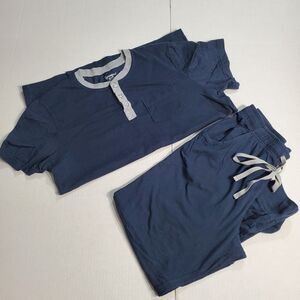 PAJAMAGRAM. Men Pajama Set, Ringer Tee With Blue‎ Jogger pant pj-men. size MD.